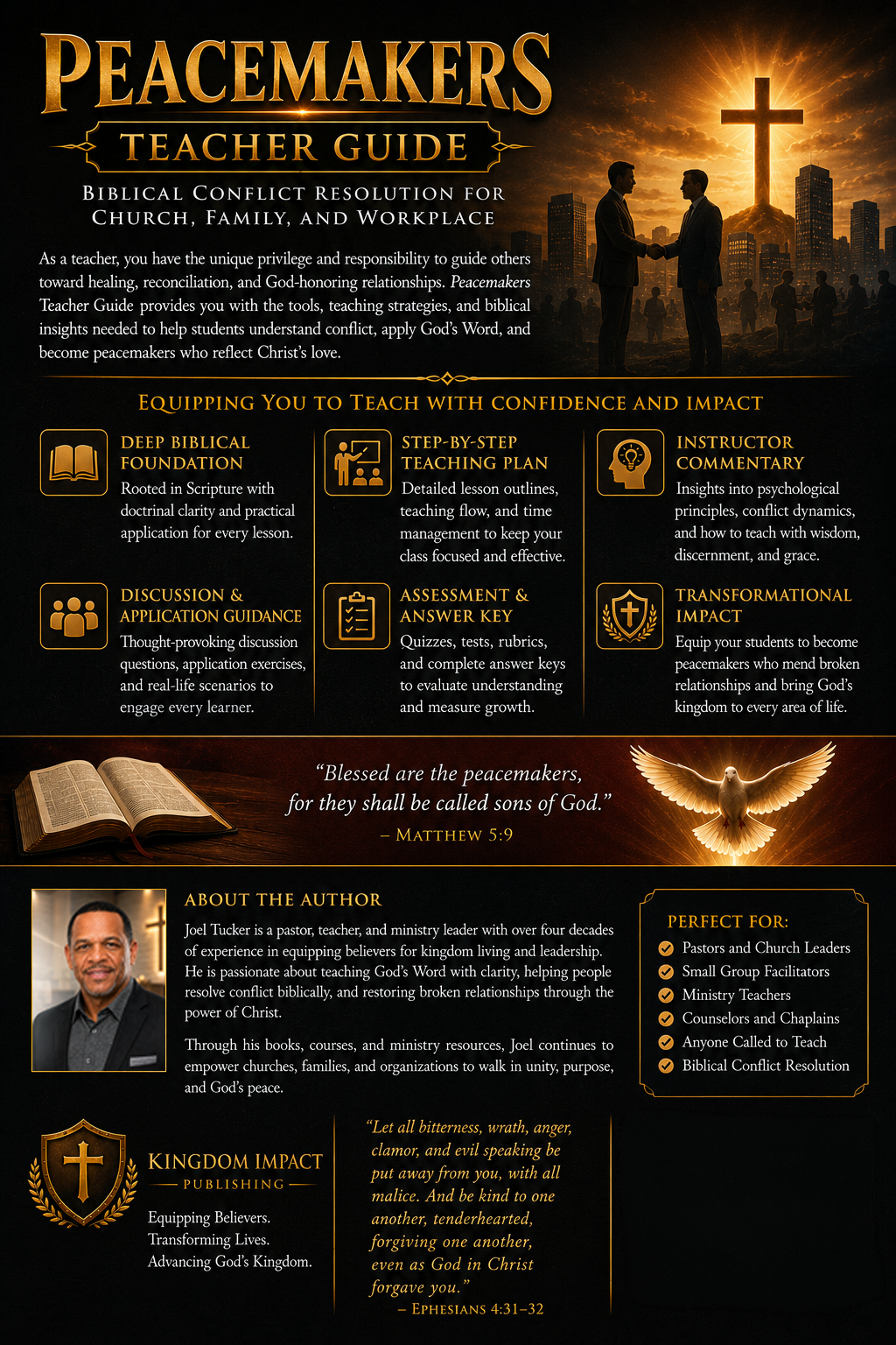 Back cover of The Spiritual Gifts Compendium showing the book description and ministry overview